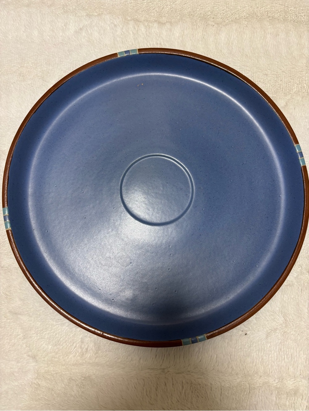Vintage Mesa Dansk stoneware blue round large serving platter